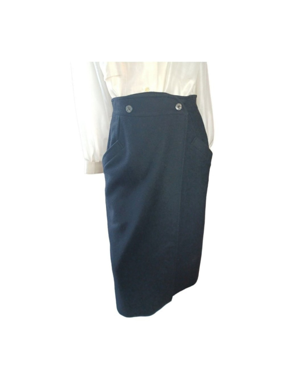 Gucci Midi Wrap Wool Skirt 44